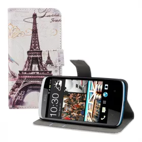 Husa HTC Desire 500, Piele ecologica, Multicolor, 19038.01
