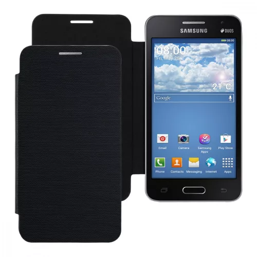 Husa Samsung Galaxy Core 2, Piele ecologica, Negru, 22205.01