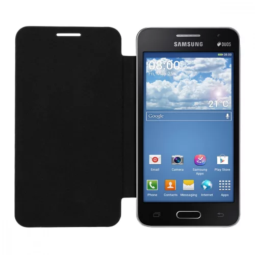 Husa Samsung Galaxy Core 2, Piele ecologica, Negru, 22205.01