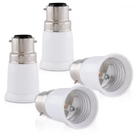  Set 4 Adaptoare dulie de la B22 la E27, Kwmobile, Alb, Plastic, 27510