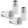 Set 4 Adaptoare dulie de la B22 la E27, Kwmobile, Alb, Plastic, 27510