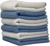 Set 6 Lavete din microfibra Jemidi, 35 x 35 cm, Albastru / Alb, Poliester, 55018.06