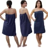 Halat de sauna pentru femei Jemidi, Universal, Albastru, Bumbac organic, 54988.17