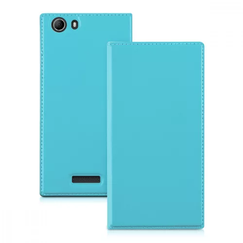Husa Wiko Ridge Fab, Piele ecologica, Albastru, 32189.23