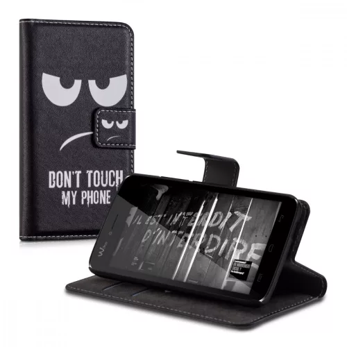 Husa Wiko Birdy, Piele ecologica, Negru, 35604.01