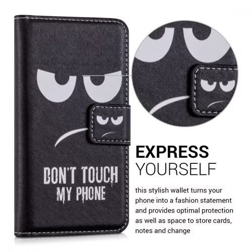 Husa Wiko Birdy, Piele ecologica, Negru, 35604.01