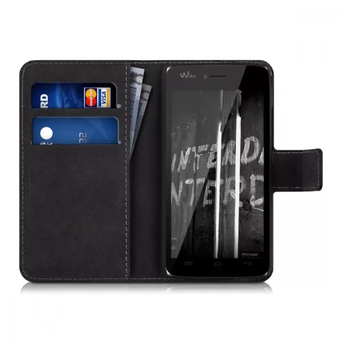 Husa Wiko Birdy, Piele ecologica, Negru, 35604.01
