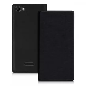 Husa Wiko Fever, Piele ecologica, Negru, 35967.01