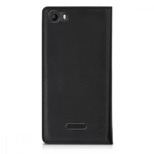 Husa Wiko Fever, Piele ecologica, Negru, 35967.01