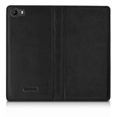 Husa Wiko Fever, Piele ecologica, Negru, 35967.01