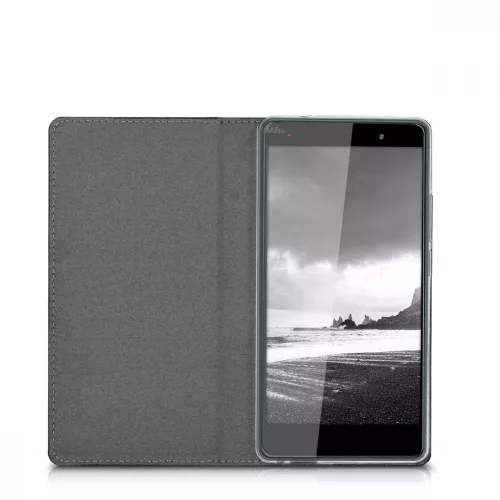 Husa Wiko Fever, Piele ecologica, Negru, 35967.01