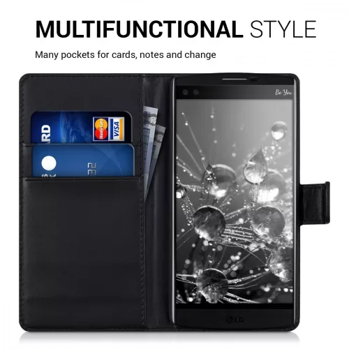 Husa LG V10, Piele ecologica, Negru, 36048.01