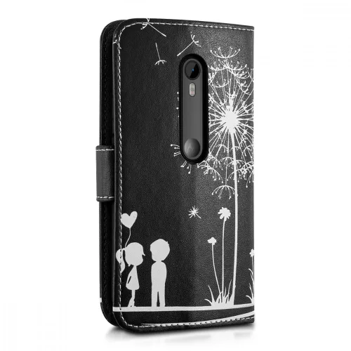 Husa Motorola Moto G 3rd gen, Piele ecologica, Negru, 34861.04
