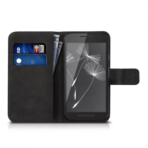 Husa Motorola Moto G 3rd gen, Piele ecologica, Negru, 34861.04
