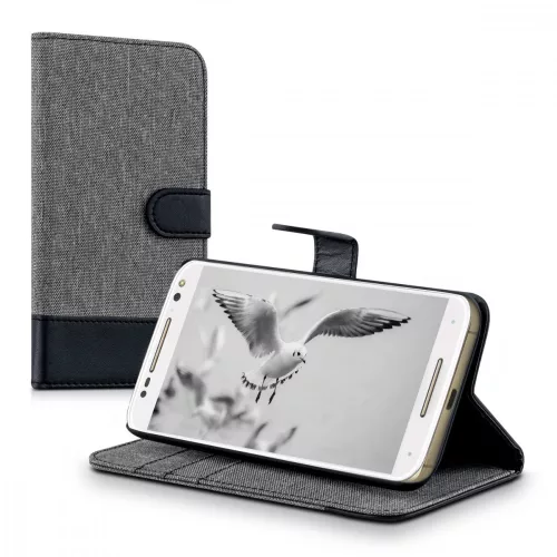 Husa Motorola Moto X Style, Textil, Gri, 38313.22