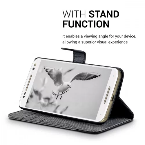 Husa Motorola Moto X Style, Textil, Gri, 38313.22