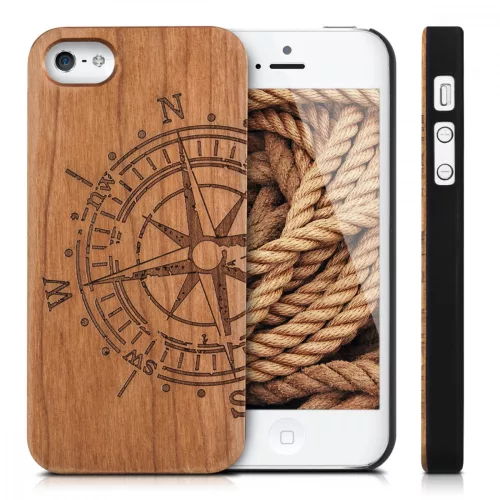 Husa Apple iPhone 5 / iPhone 5s / iPhone SE, Lemn, Maro, 38451.24