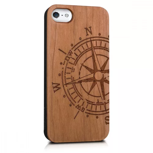 Husa Apple iPhone 5 / iPhone 5s / iPhone SE, Lemn, Maro, 38451.24