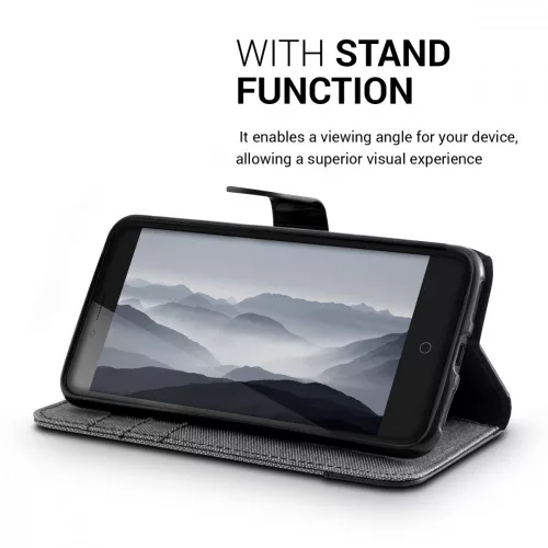 Husa ZTE Blade V7, Textil, Gri, 38682.22