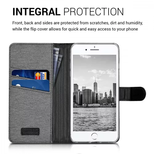 Husa Apple iPhone 8 Plus / iPhone 7 Plus, Textil, Gri, 39496.22