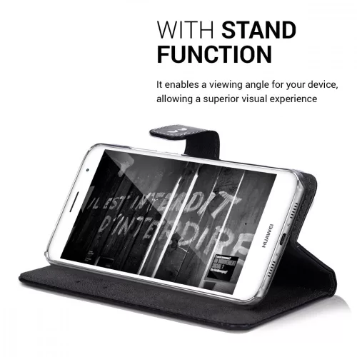 Husa Huawei Nova Plus, Piele ecologica, Negru, 39686.01