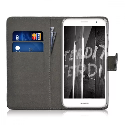 Husa Huawei Nova Plus, Piele ecologica, Negru, 39686.01