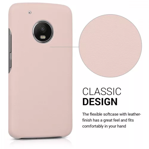 Husa Motorola Moto G5 Plus, Piele ecologica, Roz, 41393.10