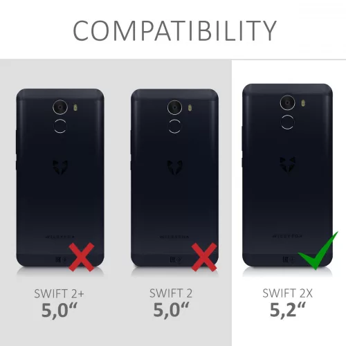 Husa Wileyfox Swift 2X, Piele ecologica, Negru, 41609.01