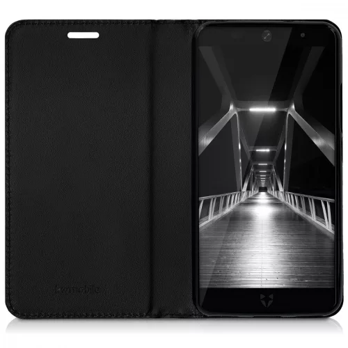 Husa Wileyfox Swift 2, Piele ecologica, Negru, 41643.01