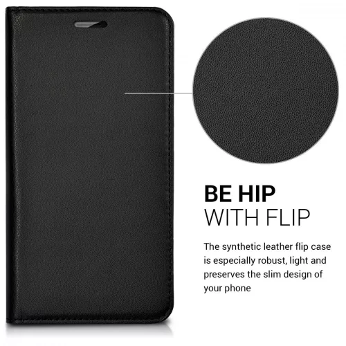 Husa Blackview P2, Piele ecologica, Negru, 41651.01