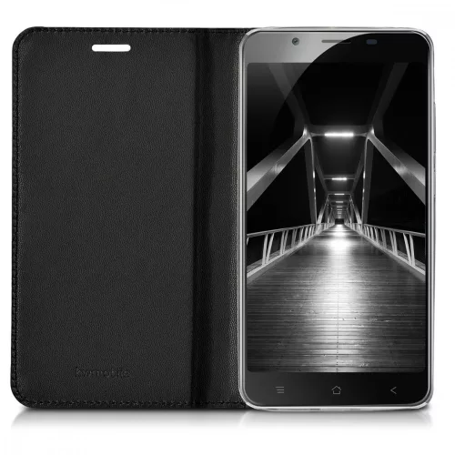 Husa Blackview P2, Piele ecologica, Negru, 41651.01