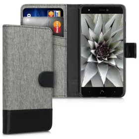 Husa BQ Aquaris X / Aquaris X Pro, Textil, Gri, 41833.01