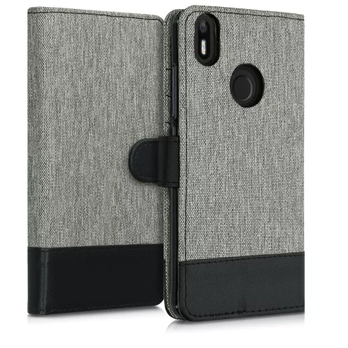 Husa BQ Aquaris X / Aquaris X Pro, Textil, Gri, 41833.01
