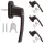 Set 4 Manere pentru fereastra cu blocare, Kwmobile, Maro, Aluminiu, 41890