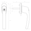 Set 4 Manere pentru fereastra cu blocare, Kwmobile, Maro, Aluminiu, 41890