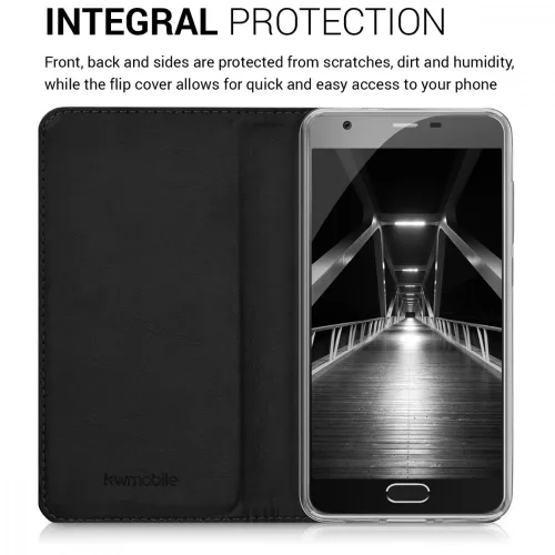Husa Blackview A9 Pro, Piele ecologica, Negru, 42339.01