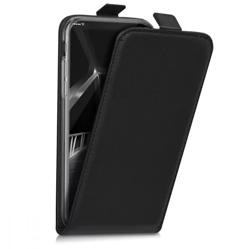 Husa Apple iPhone X / iPhone XS, Piele ecologica, Negru, 42514.01