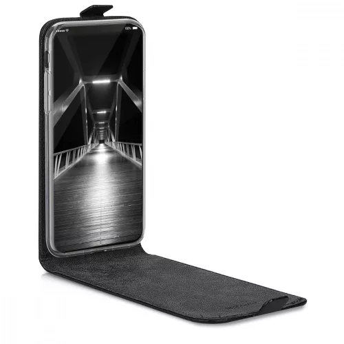 Husa Apple iPhone X / iPhone XS, Piele ecologica, Negru, 42514.01
