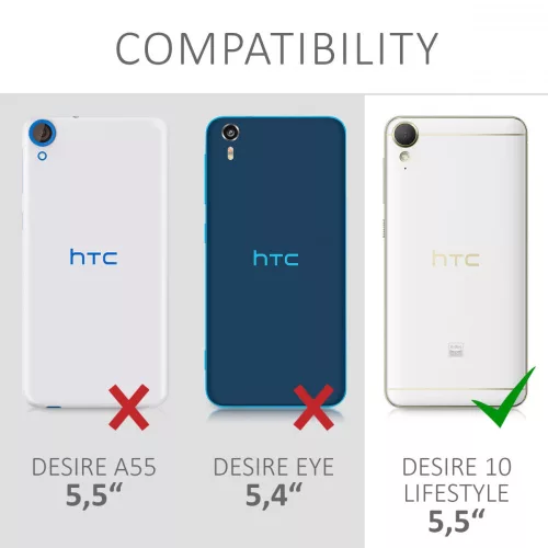 Husa HTC Desire 10 Lifestyle, Piele ecologica, Albastru, 39779.17