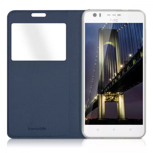 Husa HTC Desire 10 Lifestyle, Piele ecologica, Albastru, 39779.17
