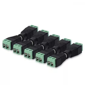   Set 5 Adaptoare audio/video cu RCA mama si tata, Kwmobile, Negru/Verde, Plastic, 42949