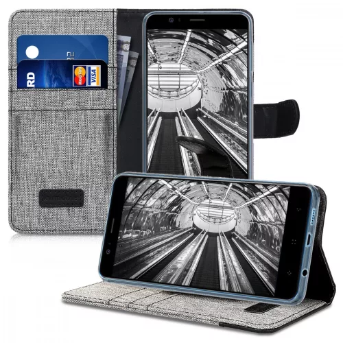 Husa Elephone P8 Mini, Textil, Gri, 43075.22