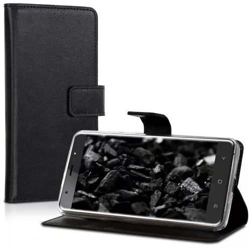Husa Blackview R6, Piele ecologica, Negru, 43498.01