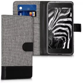 Husa Wiko Harry, Textil, Gri, 43509.22