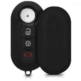   Husa Cheie Auto pentru Fiat / Lanica - 3 Butoane, Silicon, Negru, 43621.01