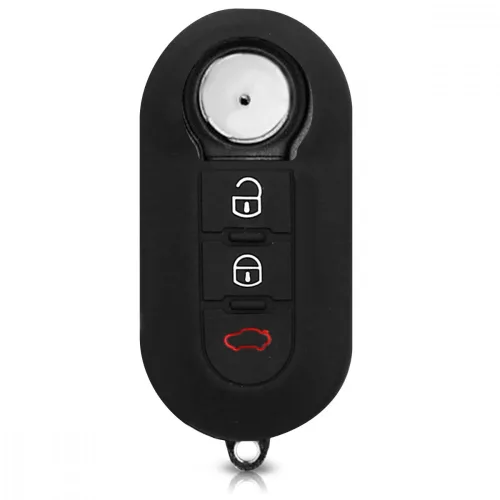Husa Cheie Auto pentru Fiat / Lanica - 3 Butoane, Silicon, Negru, 43621.01