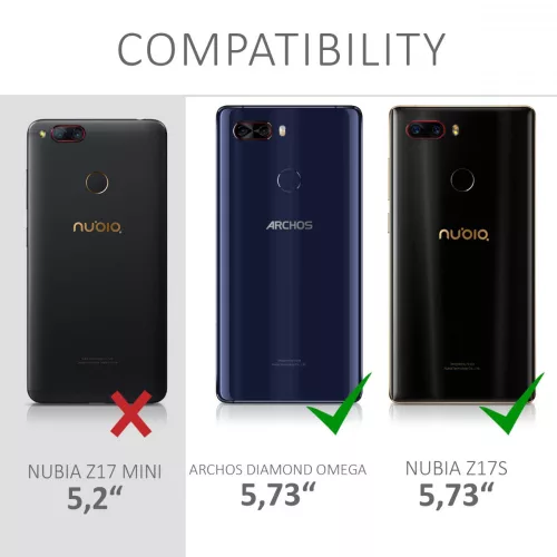 Husa ZTE Nubia Z17S, Piele ecologica, Negru, 43627.01
