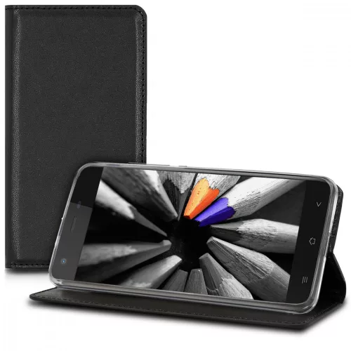 Husa Blackview A7 Pro, Piele ecologica, Negru, 43717.01