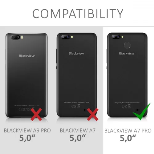 Husa Blackview A7 Pro, Piele ecologica, Negru, 43717.01