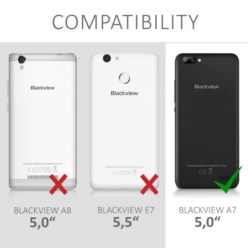 Husa Blackview A7, Piele ecologica, Negru, 43715.01